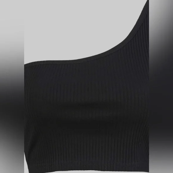 NWOT Minclouse Women's One Shoulder Sleeveless Crop Tops Summer Tank Tees - Picture 5 of 9